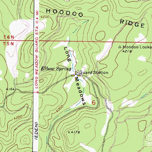 Topographic Map of Long Meadows, OR