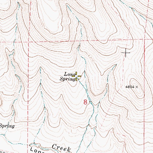 Topographic Map of Long Spring, OR