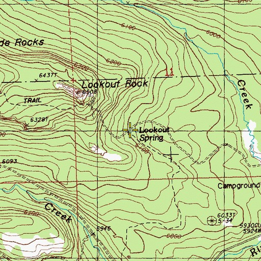 Topographic Map of Lookout Spring, OR