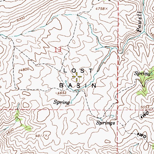 Topographic Map of Lost Basin, OR