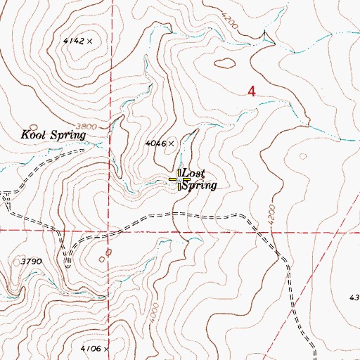 Topographic Map of Lost Spring, OR