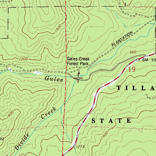 Topographic Map of Low Divide Creek, OR