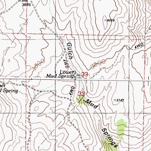 Topographic Map of Lower Mud Spring, OR