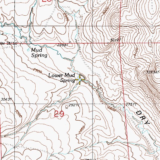 Topographic Map of Lower Mud Spring, OR