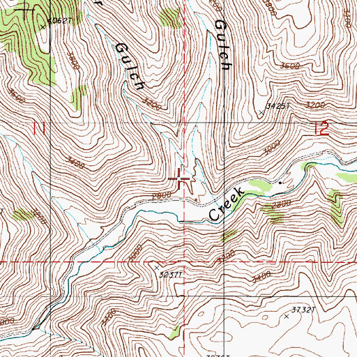 Topographic Map of Lower Turner Gulch, OR