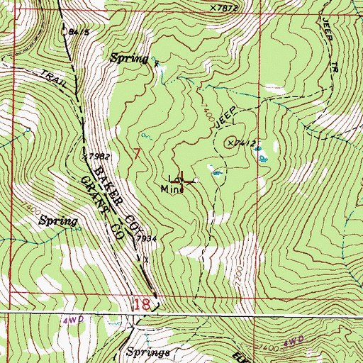 Topographic Map of Loy Mine, OR