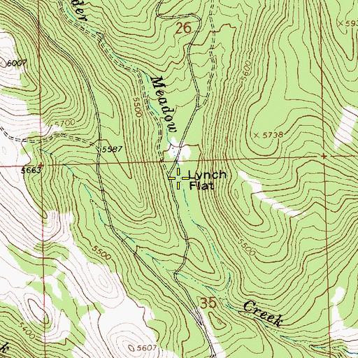Topographic Map of Lynch Flat, OR