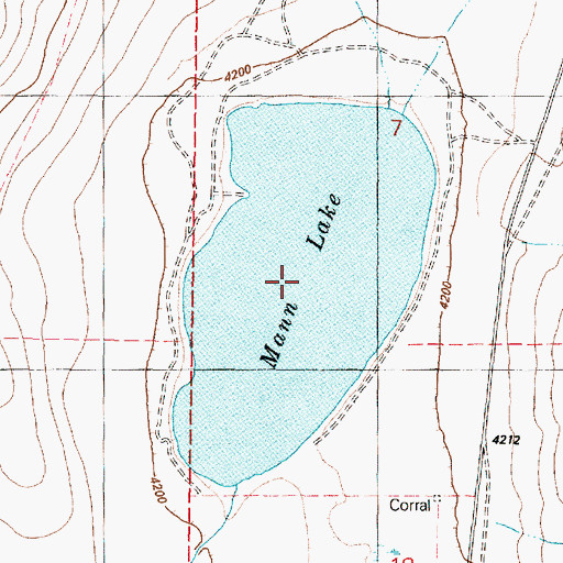 Topographic Map of Mann Lake, OR