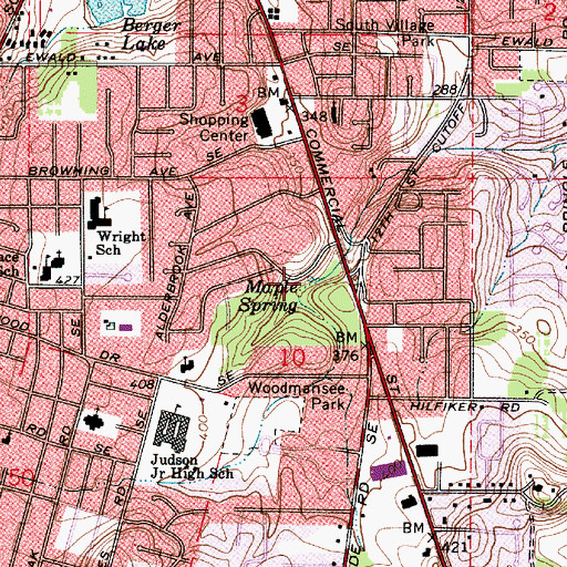 Topographic Map of Maple Spring, OR