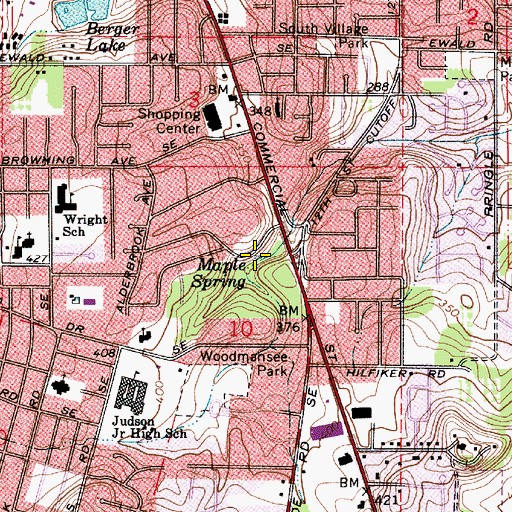 Topographic Map of Maple Spring, OR