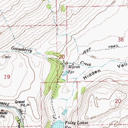 Topographic Map of Marsh Spring, OR