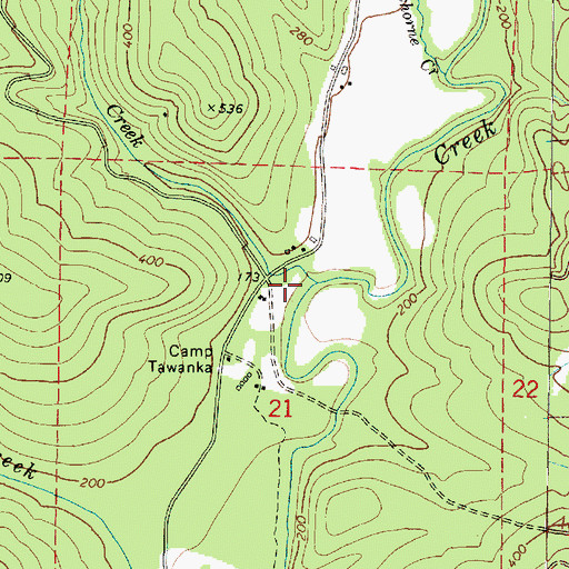 Topographic Map of Mast Creek, OR