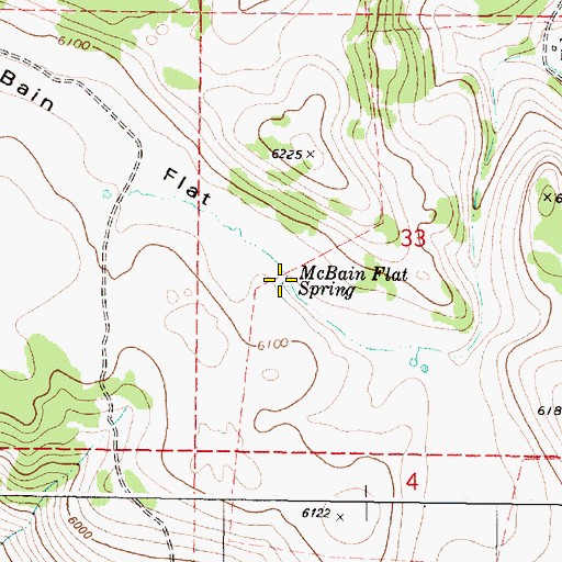 Topographic Map of McBain Flat Spring, OR