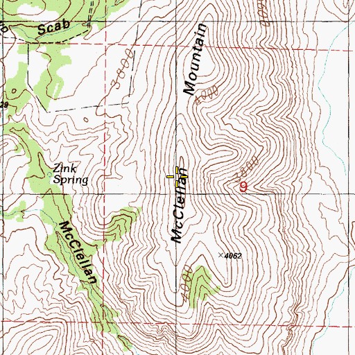 Topographic Map of McClellan Mountain, OR