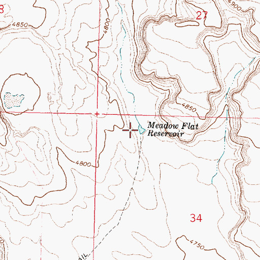 Topographic Map of Meadow Flat Reservoir, OR