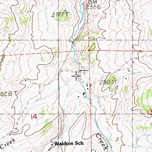 Topographic Map of Melvina Creek, OR