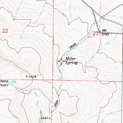 Topographic Map of Miler Spring, OR