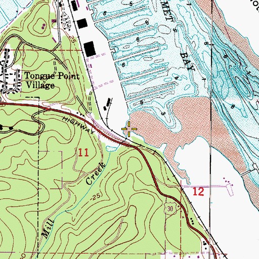 Topographic Map of Mill Creek, OR