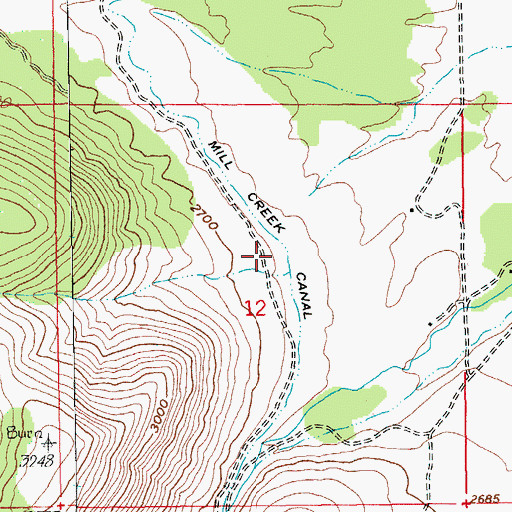 Topographic Map of Mill Creek Canal, OR