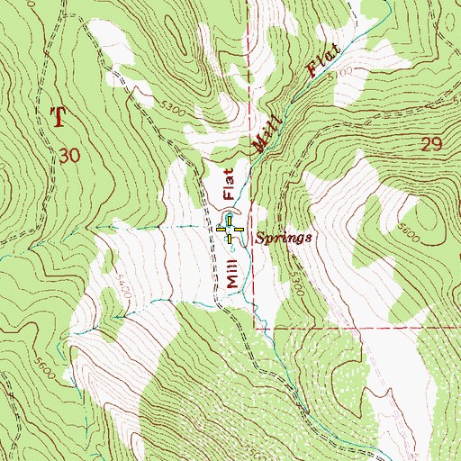Topographic Map of Mill Flat, OR