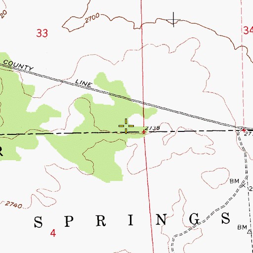 Topographic Map of Miller Flat, OR