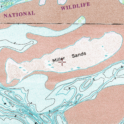 Topographic Map of Miller Sands, OR