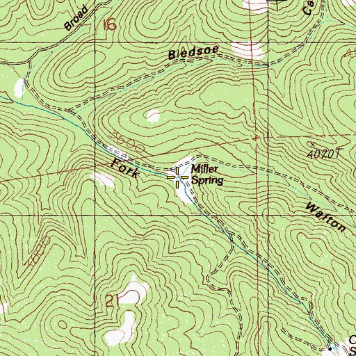 Topographic Map of Miller Spring, OR