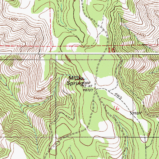 Topographic Map of Miller Spring, OR