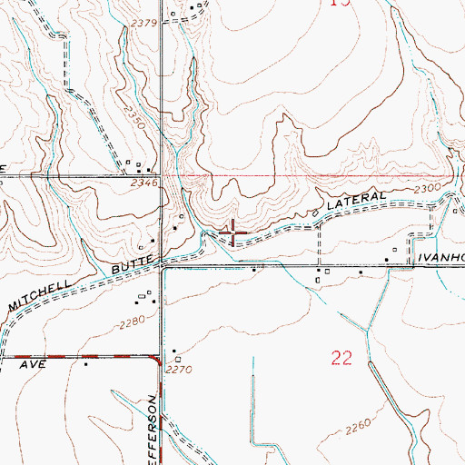 Topographic Map of Mitchell Butte Lateral, OR
