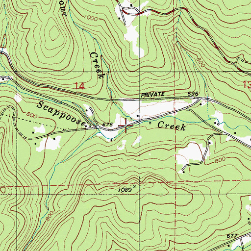 Topographic Map of Mollenhour Creek, OR