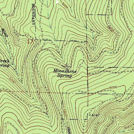 Topographic Map of Moonshine Spring, OR