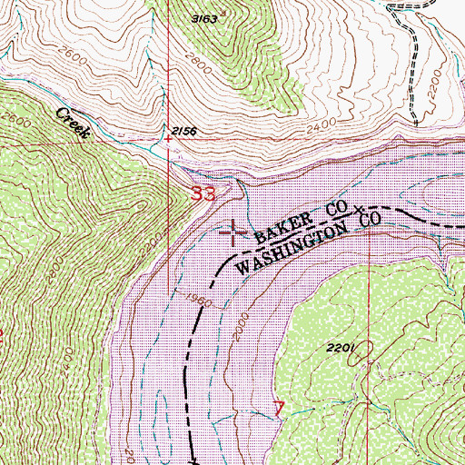 Topographic Map of Morgan Creek, OR