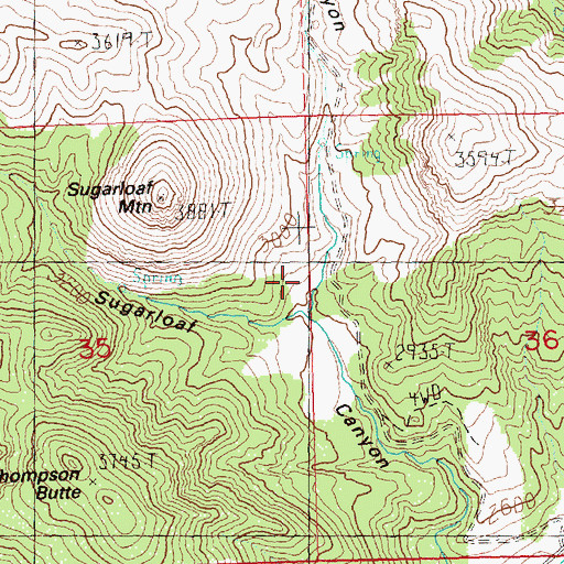 Topographic Map of Mortimore Canyon, OR
