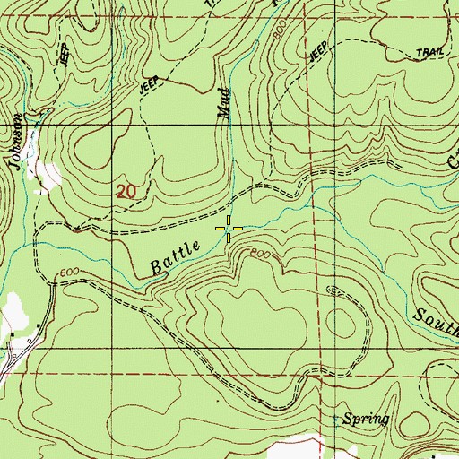 Topographic Map of Mud Fork, OR