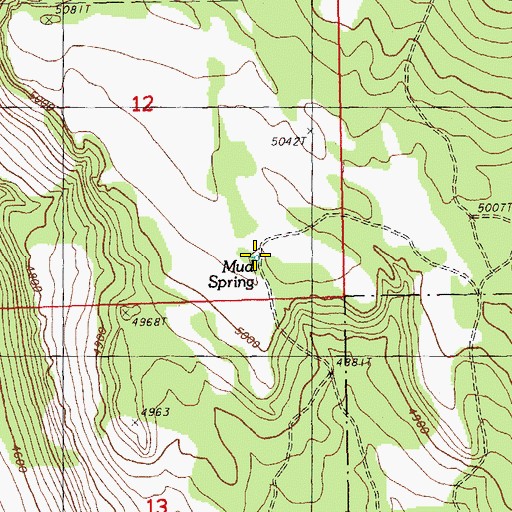 Topographic Map of Mud Spring, OR