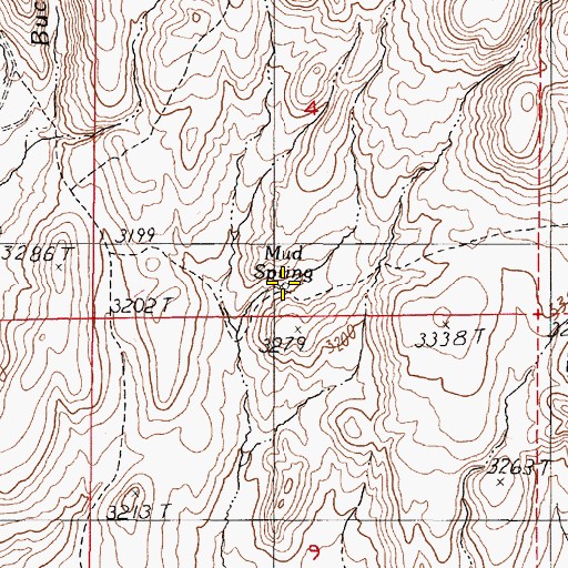 Topographic Map of Mud Spring, OR