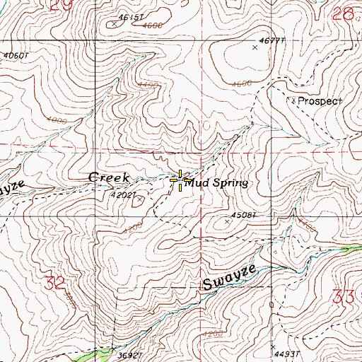 Topographic Map of Mud Spring, OR