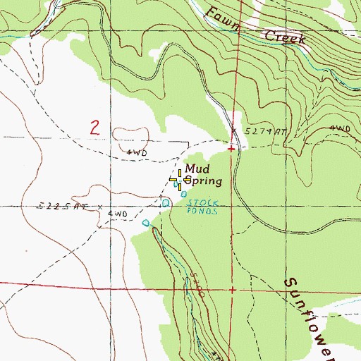 Topographic Map of Mud Spring, OR