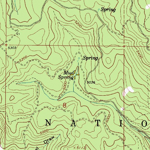 Topographic Map of Mud Spring, OR