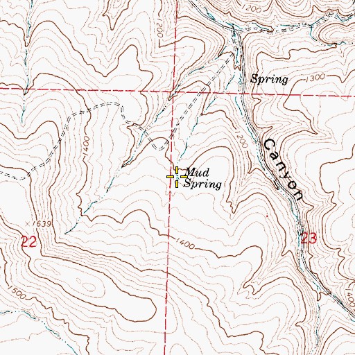 Topographic Map of Mud Spring, OR