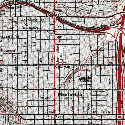 Topographic Map of Multnomah Bible College and Biblical Seminary, OR