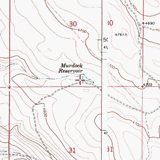 Topographic Map of Murdock Reservoir, OR