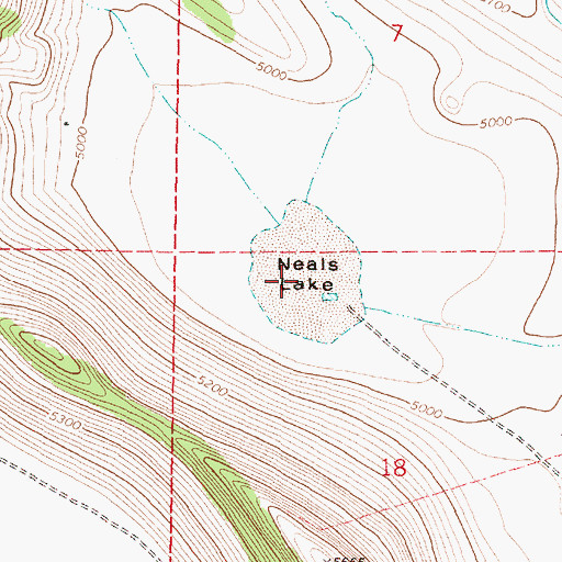 Topographic Map of Neals Lake, OR