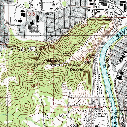 Topographic Map of Mount Nebo, OR