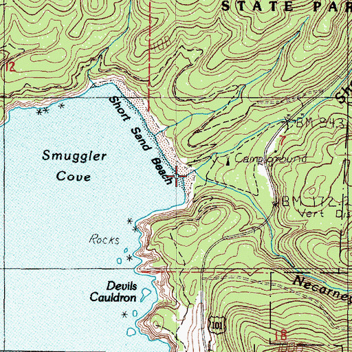 Topographic Map of Necarney Creek, OR