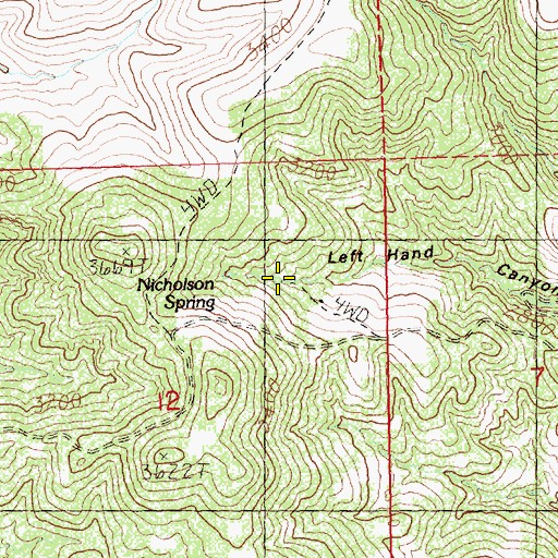 Topographic Map of Nicholson Spring, OR