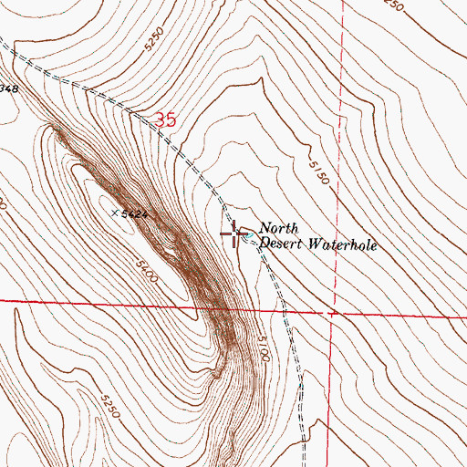 Topographic Map of North Desert Waterhole, OR