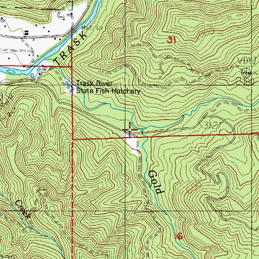 Topographic Map of North Fork Gold Creek, OR