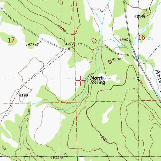 Topographic Map of North Spring, OR