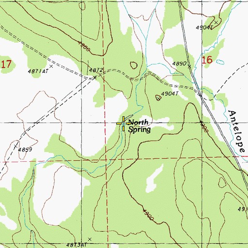 Topographic Map of North Spring, OR